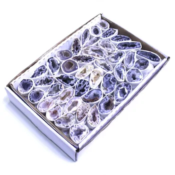  1 Кутия натурален агатового кристал geode в полето за домашен декор