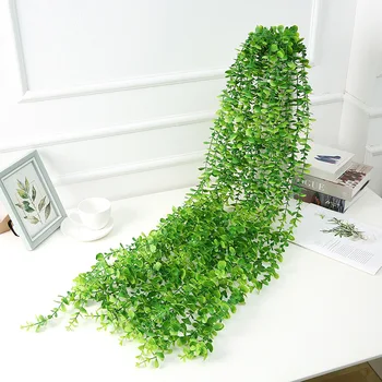  120 см Изкуствено Растение, с монтиран на стената, Евкалипт Лист Венец Украса Открит Пейзаж Сватбен Пътен Ръководство