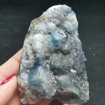  148,5 натурален зелен син флуорит, проба кристален минерал кристал