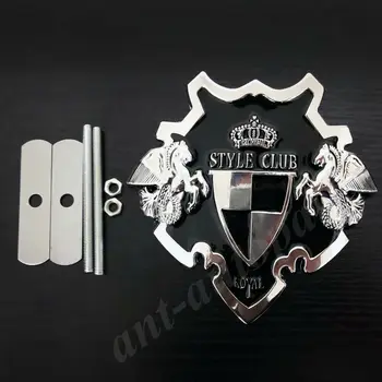  2 елемента Метал Хром Кралски Стил Клуб VIP Щит Кола Auto Предната Решетка, Емблемата на Иконата