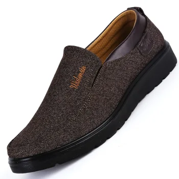  2022 Есен Нова тъканно обувки в стила на Стария Пекин, мъжки Однотонная мъжки тъканно обувки на плоска подметка с Кръгло бомбе, Удобни мъжки обувки на плоска подметка