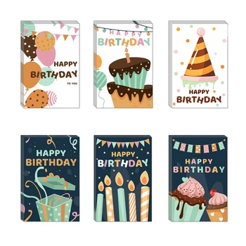  24 бр поздравителни картички честит рожден ден, поздравителни картички за рожден ден със стикери и конвертами гама - 4,3 х 6,3 инча