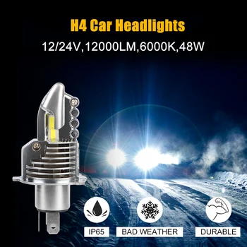  24V 12V 12000LM H4 6000K 9003 Фаровете на Колата Противотуманная Светлина на Ремаркето на Камион Светлини LED Диодни Лампи Ярък Прожектор Автомобилни Аксесоари