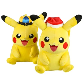  39 см Аниме Kawai Pokemon Коледа празника на Pikachu Плюшени Играчки Кукла Карикатура Мека Колекция от Плюшени, Меки Подаръци на Деца на