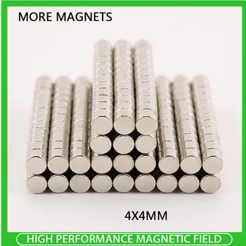 50 ~ 1000 броя 4 мм х 4 мм Мини Малки Кръгли Магнити N35 Неодимовый Магнит с Диаметър 4x4 mm Постоянен NdFeB Силни Мощни Магнити 4 * 4 мм