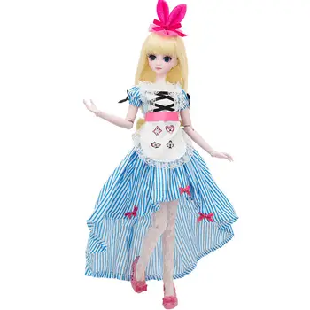  50 см Кукла Момиче Играчка Принцеса 19 Подвижни Стави Моделиране на 3D Очите Женска Кукла с Дрехи