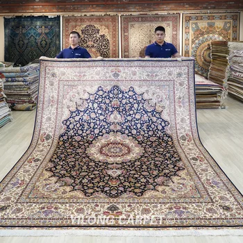  8 'x10' Ръчно изработени Hereke Източен Китайски Килим Голям Син Персийски килим (YL2007A)