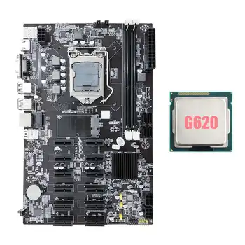  B75 12 PCIE дънна Платка за майнинга ETH + процесор G620 LGA1155 MSATA USB3.0 SATA3.0 Поддръжка на DDR3 RAM дънна Платка B75 БТК Миньор