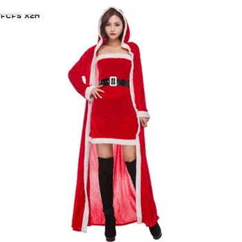  Deluex Дълъг Дъждобран За Жени Хелоуин Костюм на Червената Шапчица Жена За Коледно Парти Косплеи Карнавал Пурим сценичното рокля