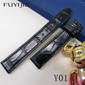  FUYIJIA Луксозен Каишка за часовник Chopard Ръчна изработка от естествена кожа на алигатор 14 мм 15 мм 16 ММ 17 ММ и 18 мм 19 мм и 20 мм, Каишки за часовници от крокодилска кожа