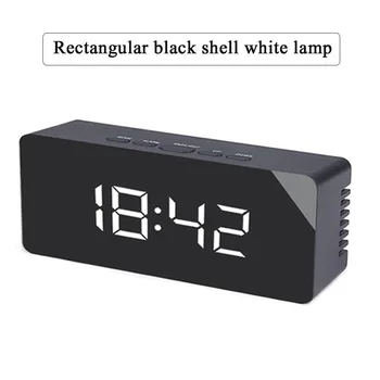  LED Огледален alarm clock Цифров Повторение Настолни Часовници Пробуждане на Светлината Електронен Температурата Време на Големия Дисплей Начало Декор Часовници