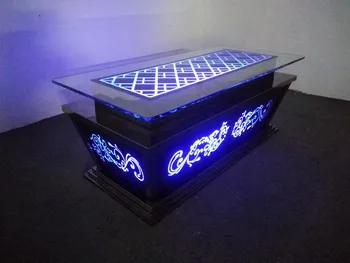  Led куб ktv бар маса набор от неръждаема стомана, led осветление, мебели от темперирано стъкло бар мебели бар плот led фуршетный маса