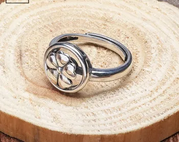  Ms S925 чисто сребро възстановяване на древни пътища пръстен модни листенца пръстен въртящо пръстен откриването на модерен сребърен украшение