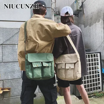  NIUCUNZH Дамска чанта на рамото За мъже, Чанта през Рамо За Жени, холщовая мъжки чанти-месинджър, ежедневни мъжки чанти, реколта дамски чанти