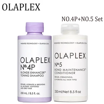  Olaplex №4P + №5 Оригиналния Набор от Шампоани и Балсами Регенериращ Стягащ Овлажнител за всички Типове коса професионалната Грижа за коса, 250 мл
