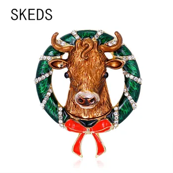  SKEDS Фестивал на Модата Емайл Елен Красиви Брошки Игли Животни Лък Корсаж За Жени, Момичета Коледна Брошка на Genka Подарък Икони