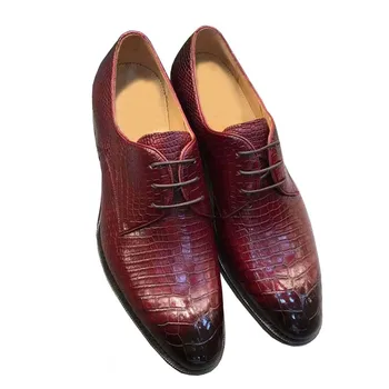  chue/нови мъжки модел обувки, мъжки обувки от крокодилска кожа, мъжки официални обувки, сватбени обувки за почивка, бизнес и вечерни мъжки обувки