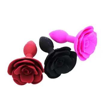 Бонбони Цвят Slicone Розата Е Цветето На Анален Накрайник Поставяне Секс За Възрастни Анален Играе В Игрални Продукти