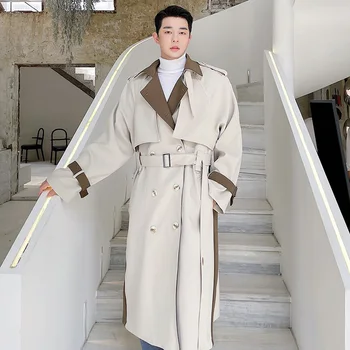  Висша мода 2023 Мъжки лоскутная Ветровка Корейската Мода за Свободното време градинска дрехи Връхни дрехи палто