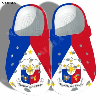  Герб Филипините Армейски Флаг 3D Принт Класически Мъжки Чехли Сабо Обувки EVA Леки Сандали, Летни Плажни Улични