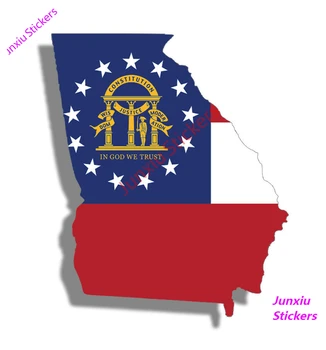  Грузия държавен флаг стикер, Джорджия, Южна лаптоп за автомобил, камион, Кола прозорец броня стикер на предното и задното стъкло, стикер мотоциклет автомобил 