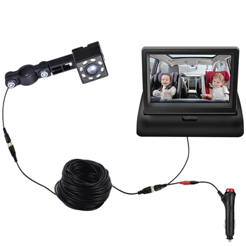  Детско Автомобилно Огледало, Обърнато към Радионяне, 360 Регулируеми Детски Камера за Обратно виждане Камера за Нощно Виждане