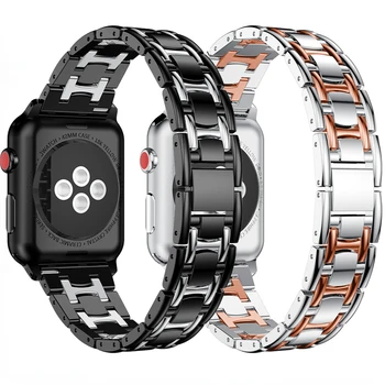  Диамантена каишка за Apple Watch 8 7 6 5 4 3 SE Каишка 45 мм 41 мм 44 мм 40 мм в два цвята Метален Взаимозаменяеми Гривна за iWatch Ultra 49 мм