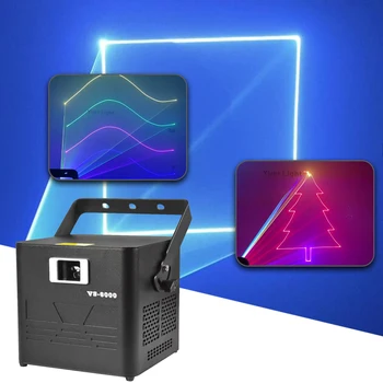  Дистанционно Управление Анимационен Лазерен Лъч 6 W Лазерен Скенер Проектор Ефект на Осветяване на Сцена Вечерни Коледно DJ Шоу Светлини Пълноцветен Светлина