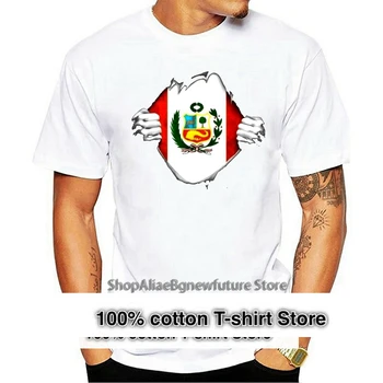  Забавна мъжки t-shirt, Бяла тениска, Черна тениска, тениска с флага на Перу. Горд Pima Мъжки Годишният Случайни Хлопчатобумажный Модерен Дизайн На Тениска