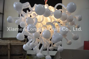  Закрит Коледна Лампа Художествена Украса Led Източник На Светлина Европейски Стил Снежна Форма Бяла Ръчно Бластване Полилей От Венецианско Стъкло Мурано