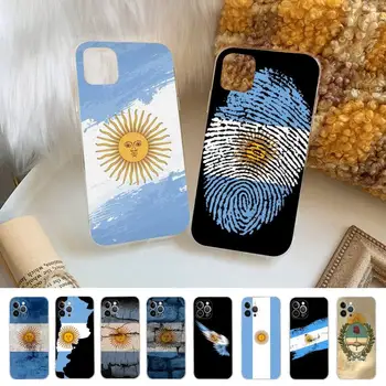  Калъф За мобилен телефон с Флага на Аржентина за iPhone 13 14 Pro Max XR XS 12 11 Pro 13 Mini 6 7 8 Plus Прозрачна Делото Capa