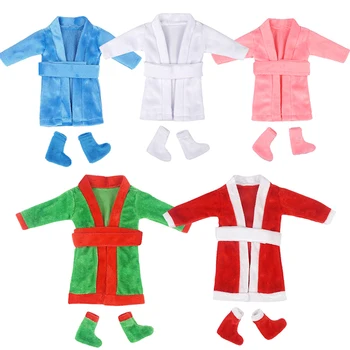  Коледна традиция Играчки Аксесоари Дядо висшата мода Облекло за Кукли Elf Халат за баня, Мини Неща за Кукли