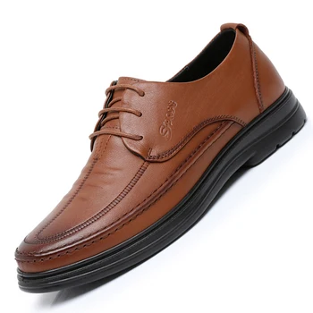  Модерен мъжки ежедневни обувки Кожена мека повърхност-Мека подметка на Модела обувки са Удобни и трайни