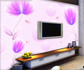  Модни красиви лилави цветя на фона на тапети в Европа и Съединените Щати 3D всякакви размери по поръчка на тапети за стени