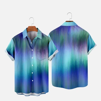 Мъжки Хавайска тениска За Жени с Цветен 3D Принтом Y2K Hombre, с Модерна Риза, Ежедневни плажно Облекло Оверсайз, 7