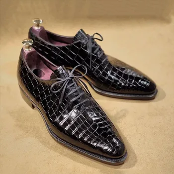  Мъжки обувки, Черни, Кафяви Обувки-Oxfords от Изкуствена Кожа, Дантела, Модел обувки, Бизнес Мъжки Обувки, Безплатна Доставка, Zapatos De Vestir Hombre