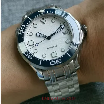  Мъжки часовник Bliger 41 мм Механизъм Miyota 8215 самостоятелно ликвидация Сапфирен кристал Нажежен Бял Циферблат Дата на Керамични Bezel Стомана 316L