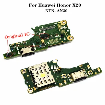  Оригинален USB Порт За Зареждане на Зарядно устройство Микрофон Гъвкав Кабел За Huawei Honor X20 NTN-AN20 Конектор за Зарядно Устройство За Микрофон Такса За Четене на SD/SIM-Карти