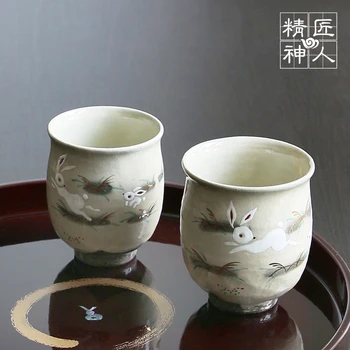  Петно ръчно двойно заек мъж и жена за една чаша вода, за да изгори импортированную от Япония, японска чаена чаша подарък комплекта