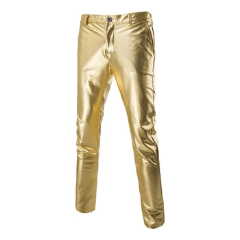  Плюс Размер 3XL Мъжки Панталони Златни Модни прави Панталони С Костюм За Танцьори, Певци Мъжки Ежедневни Панталони