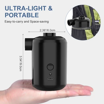  Портативен Въздушен Компресор USB Акумулаторна батерия за Преносим Електрически Въздушна Помпа за Бързо Попълване на Въздушна Помпа за Надуваем Къмпинг Легло за Басейн Играчки