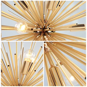  Постмодернистские Златни Висящи Лампи Дневна Спалня led обхват на излъчване на изкуството Индивидуален дизайн на окачен лампа