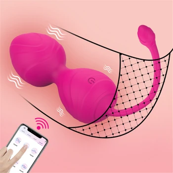  Приложение За Управление На Вибрационное Яйце На Кегел Топката Вибратори Безжично Дистанционно Носимые Бикини Вибратор G Spot Вагинален Топката Секс Играчки За Жени