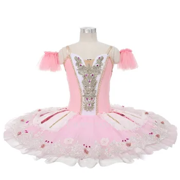  Професионални Висококачествени Модни Облекла За Изяви И Състезания, Танцово Рокля За Момичета, Детски Розови Балетные Костюми-Пачки