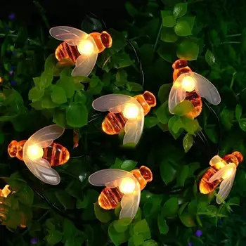  Слънчеви Струнни Светлини На Открито Honeybee Фея Light с 8 Режима Водоустойчива Led Соларни Лампа за Градина, Двор Вечер Празничен Коледен Декор