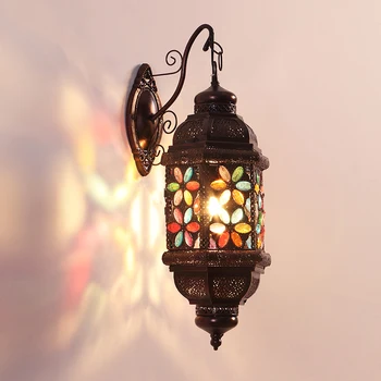 Тайланд Арт Деко, с монтиран на стената лампа, Юго-Източна Азия лампи и осветление в тайландски стил, бар настаняване в семейство на хотел Стълбище Led Лампа преминаване стенни осветителни тела
