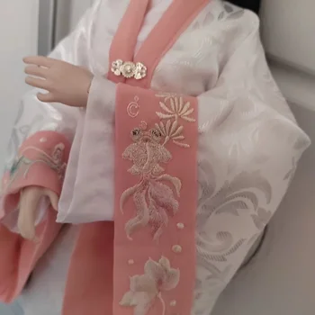 Трехточечная стоп-моушън облекло BJD 60 см с бродерия на династията Мин, стоп-моушън дрехи с големи ръкави, рокля Desheng Ye Луо Riva, не съдържа шалове