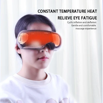  Умна Въздушна Възглавница Вибрация Грижа За Очите Масажор За Очи Инструмент За Горещ Компрес Bluetooth Масаж На Очите Премахване На Бръчки Облекчаване На Умората