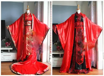  Универсален Традиционен Китайски Сватбен Ханьфу за Булката и Младоженеца, Мъжки Женски Сватбен Костюм Отношение Hanfu Set cos Сие Lian