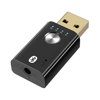  4 В 1 Безжична Bluetooth USB 5,0 Адаптер 3.5 Мм Жак AUX BT-Аудио Приемник Предавател За Автомобилния ТЕЛЕВИЗИЯ Говорител Адаптер за Стерео